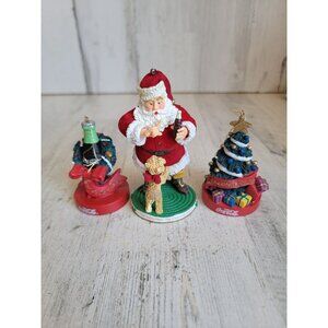 Vintage Carlton coca cola Santa coke tree ornament Xmas set unique